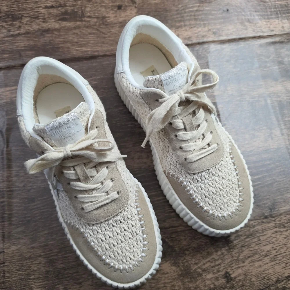 VINTAGE HAVANA Blaze 2-9 Sneakers Womens 9 Beige Crochet Platform Star Low Top